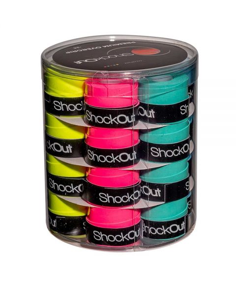 TAMBOR SHOCKOUT X24 OVERGRIPS PREMIUM MULTICOLOR LISO Padel Planet.