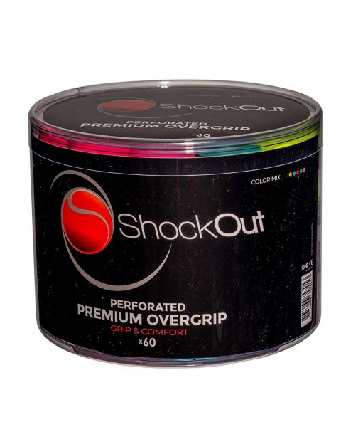 TAMBOR SHOCKOUT X60 OVERGRIPS PREMIUM MULTICOLOR PERFORADO Padel Planet.